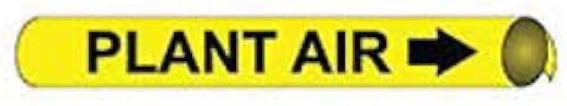 Pipe Marker - Precoiled and Strap-on - Plant Air, Yellow, For Pipe 3-3/8" - 4-1/2",12"W