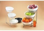 Cal-Mil C1222-10 3 Tier Round Bowl Display, 10" Width x 18" Diameter x 18" Height, Black