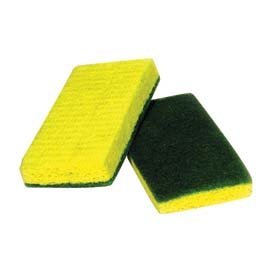 ACS Industries 74-612 Medium Duty Green Backed Yellow Cellulose Scrubber Sponge