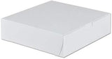 Tuck-Top Bakery Boxes, 9w x 9d x 2 1/2h, White