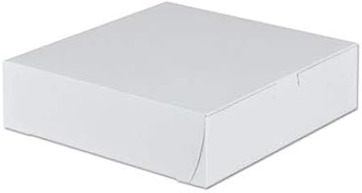 Tuck-Top Bakery Boxes, 9w x 9d x 2 1/2h, White