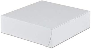 Tuck-Top Bakery Boxes, 9w x 9d x 2 1/2h, White