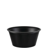 Solo Cup Company Plastic Souffle Portion Cups, 3 1/4 oz, Black, 250/Bag, 2500/Carton