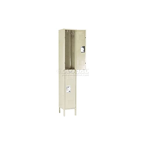 Infinity Two-Tier Two-Door Locker with Recessed Handle & by Global Industrial – Tan, Model 254125TN