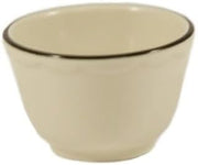 CAC China SC-4B Seville Scallop Edge Bouillon Black Band 7.25 oz., 4"