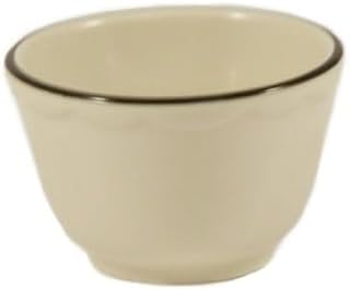CAC China SC-4B Seville Scallop Edge Bouillon Black Band 7.25 oz., 4"