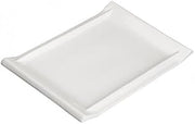 Winco WDP017-114, 15-5/8'' x 10-5/8'' Porcelain Rectangular Plate, Ceramic White Platter, 12/CS
