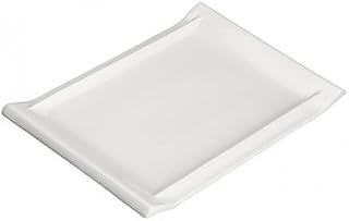 Winco WDP017-114, 15-5/8'' x 10-5/8'' Porcelain Rectangular Plate, Ceramic White Platter, 12/CS