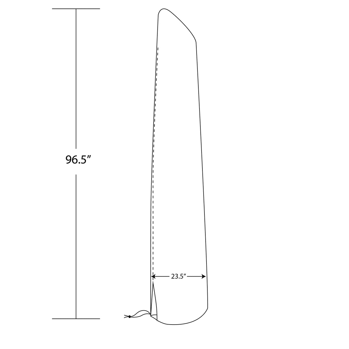 California Umbrella PC302 Fabric Cover, 96 1/2" Long, Black - Default Title