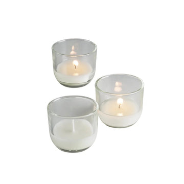 Sterno 40110 Wax Glass Candle, 2 3/16" Diameter, White, 48/Case - Default Title