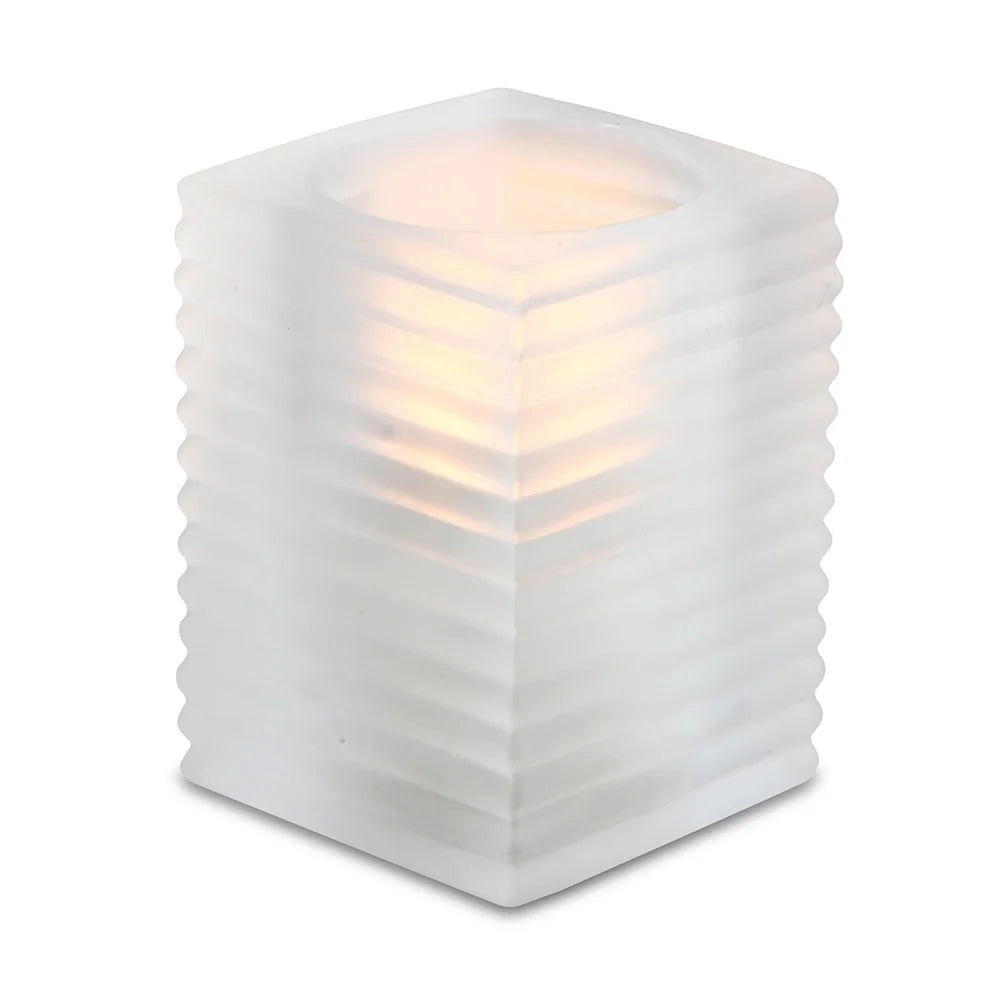 Sterno Glass Liquid Candle Holder, 4" High - Frosted