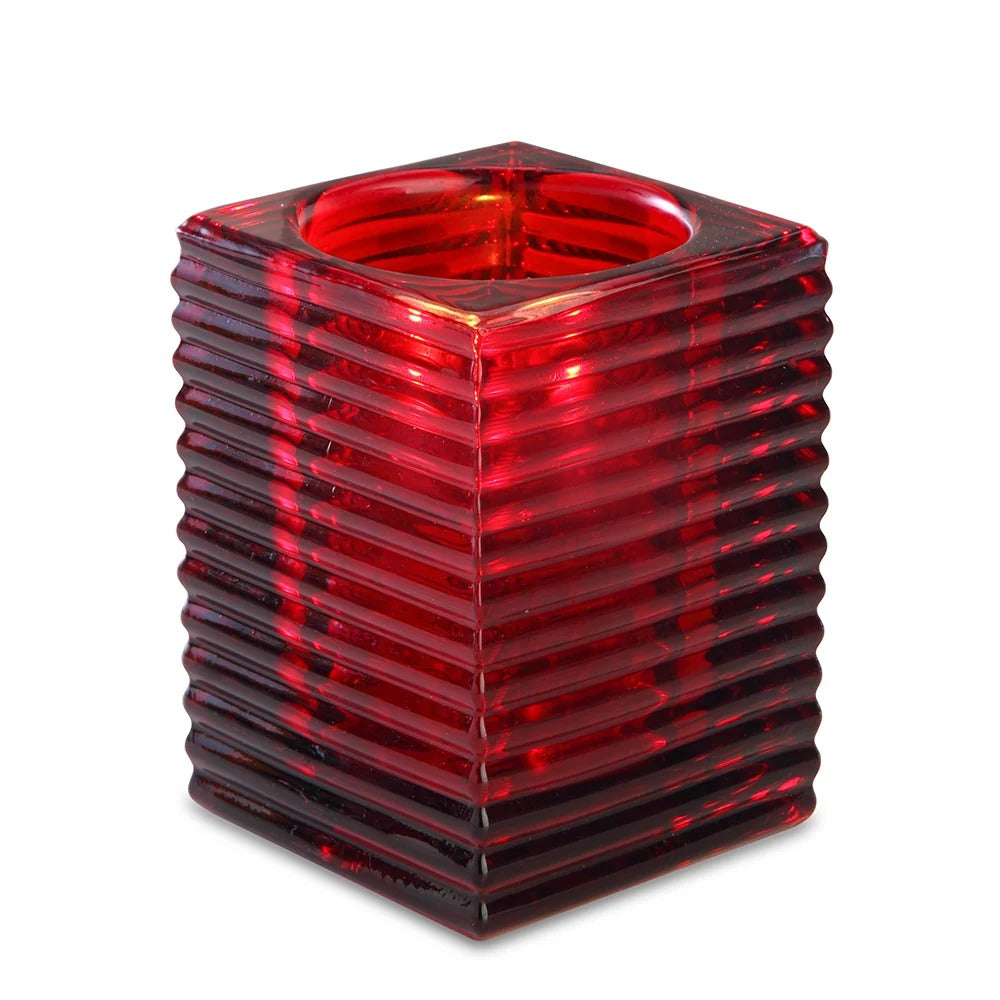 Sterno Glass Liquid Candle Holder, 4" High - Red