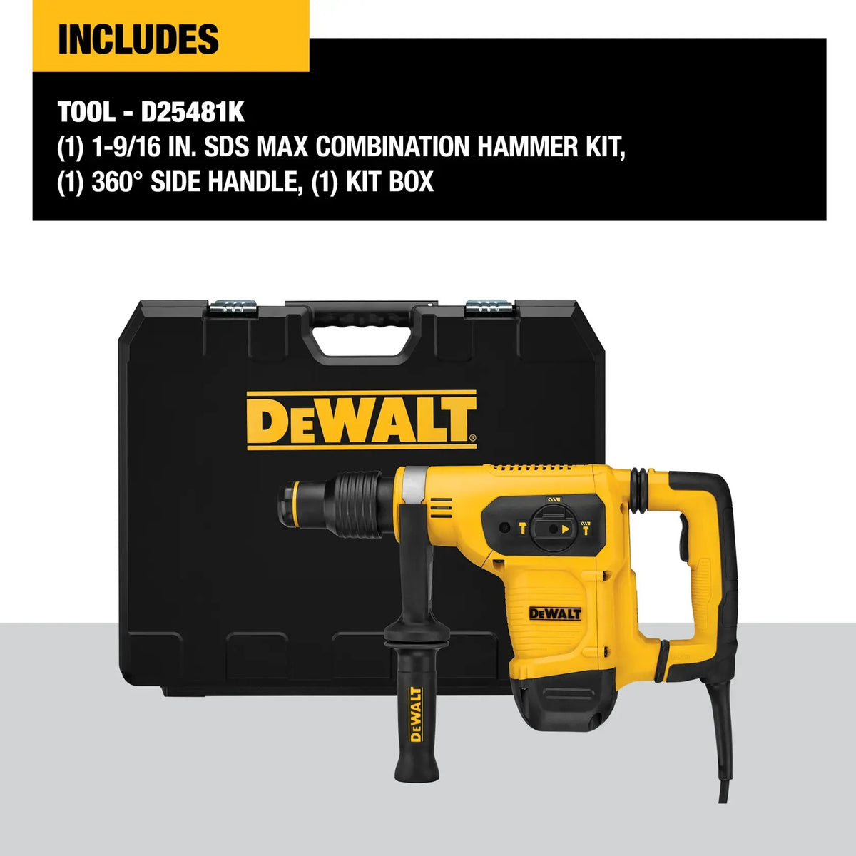 DeWalt D25481K Drill Kit, 5 5/16" x 22 13/16", 120V - photo 3