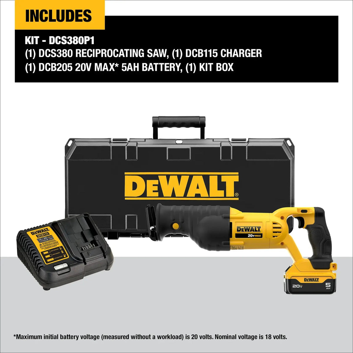 DeWalt DCS380P1 Saw Kit, 20V - photo 2