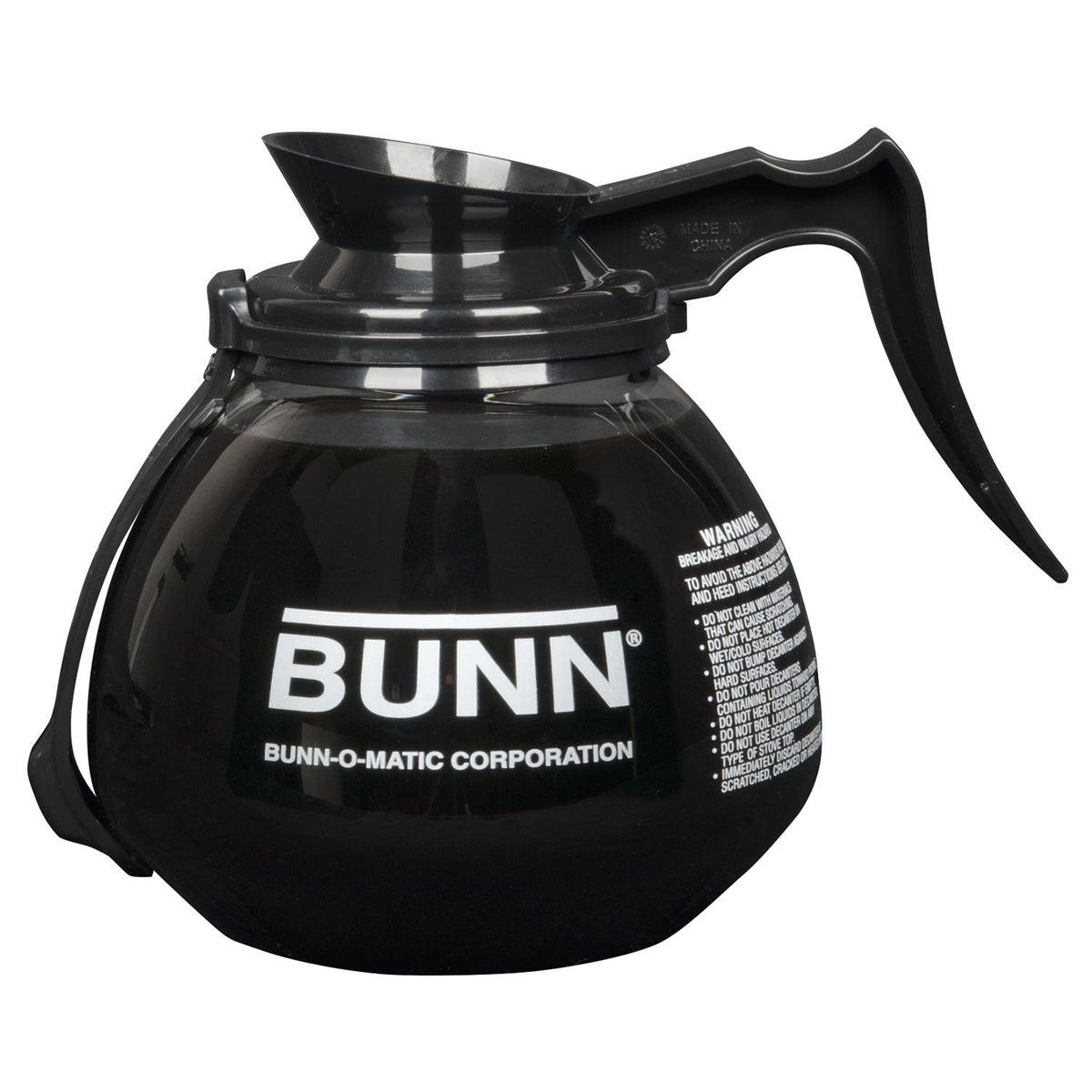 Bunn Glass Decanter, 64 oz., Clear - Black