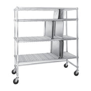 Channel Manufacturing Inc. FTDR-4 Aluminum Drying Rack, 63 Trays, Silver - 57"