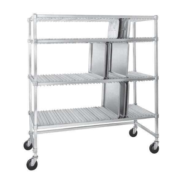 Channel Manufacturing Inc. FTDR-4 Aluminum Drying Rack, 63 Trays, Silver - 57"
