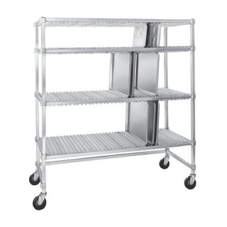 Channel Manufacturing Inc. FTDR-4 Aluminum Drying Rack, 63 Trays, Silver - 57"