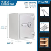 Barska AX13494 Steel Fireproof Safe, 1.64 cu. ft., Gray - photo 8