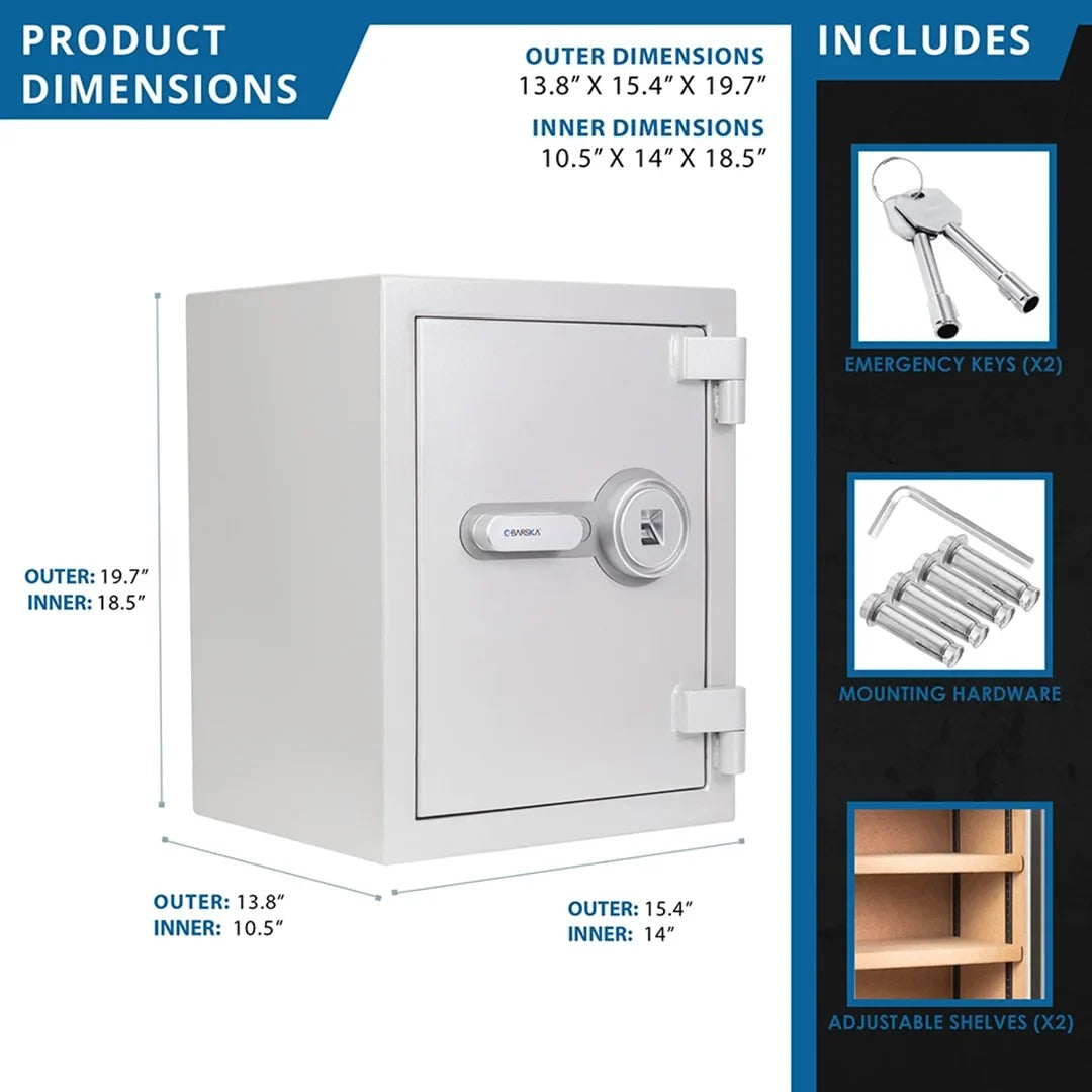 Barska AX13494 Steel Fireproof Safe, 1.64 cu. ft., Gray - photo 8