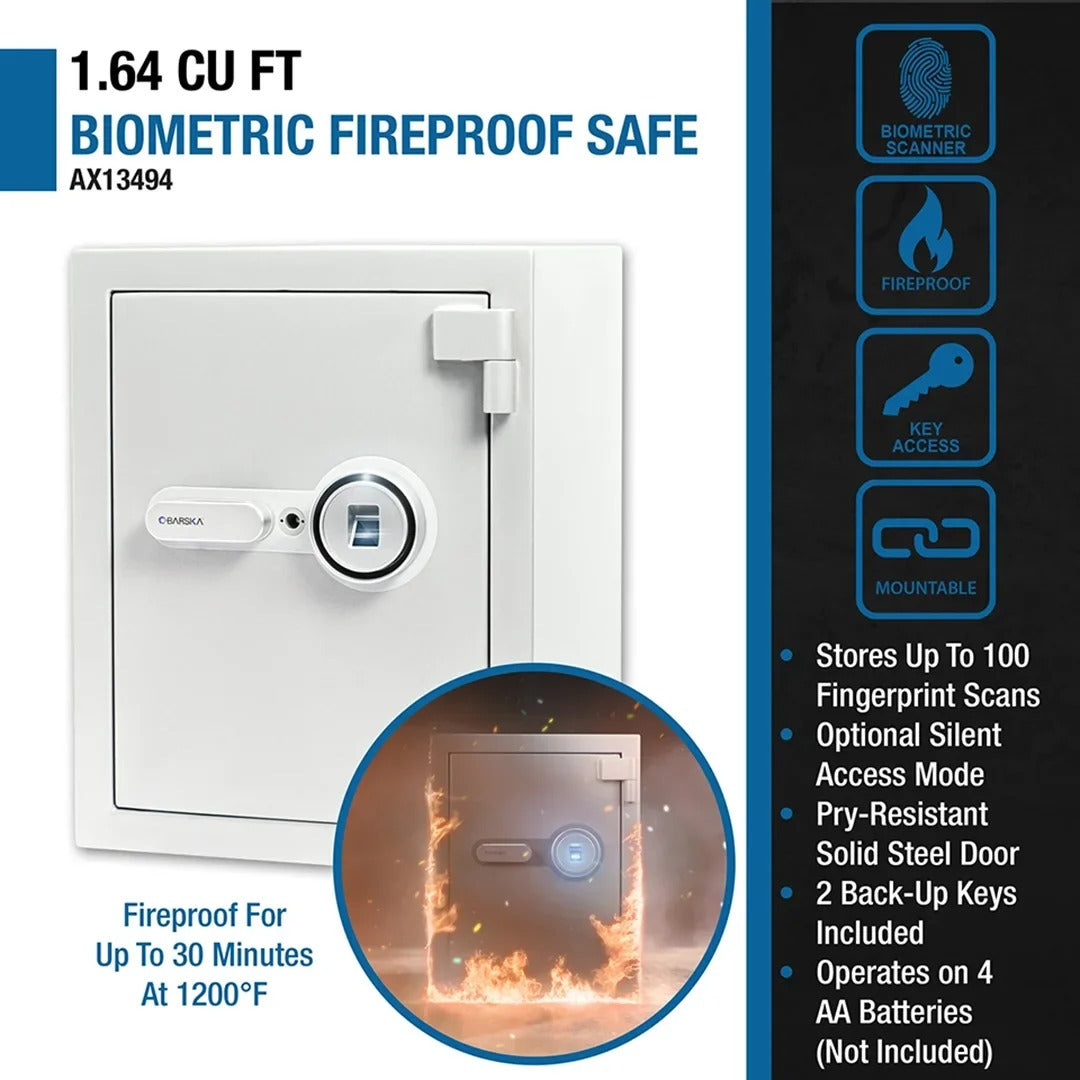 Barska AX13494 Steel Fireproof Safe, 1.64 cu. ft., Gray - photo 9