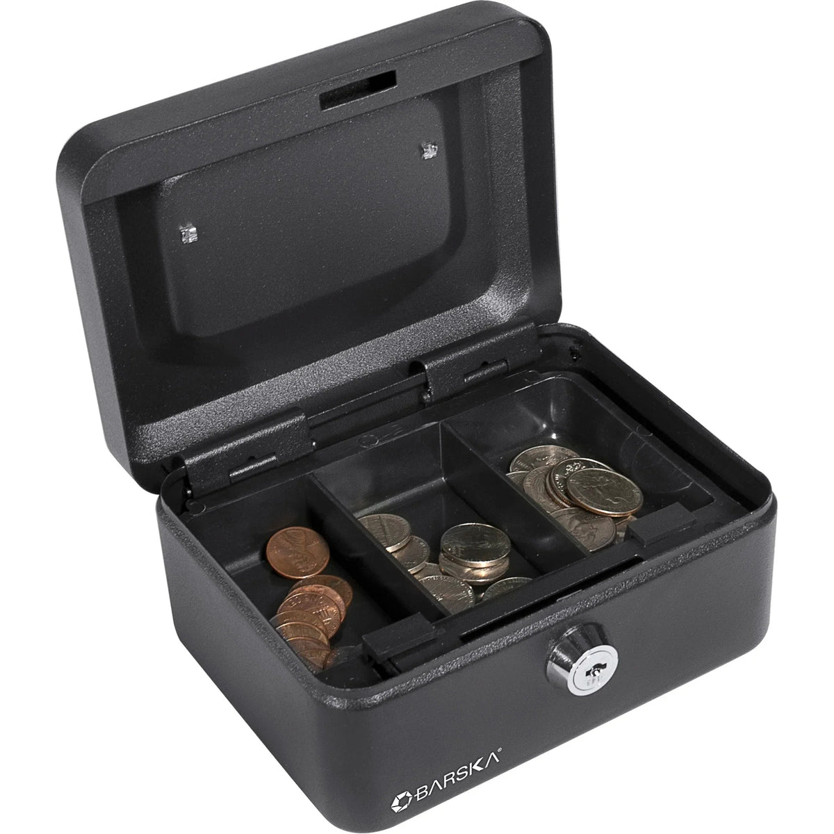 Barska Steel Cash Box, Black - 6"