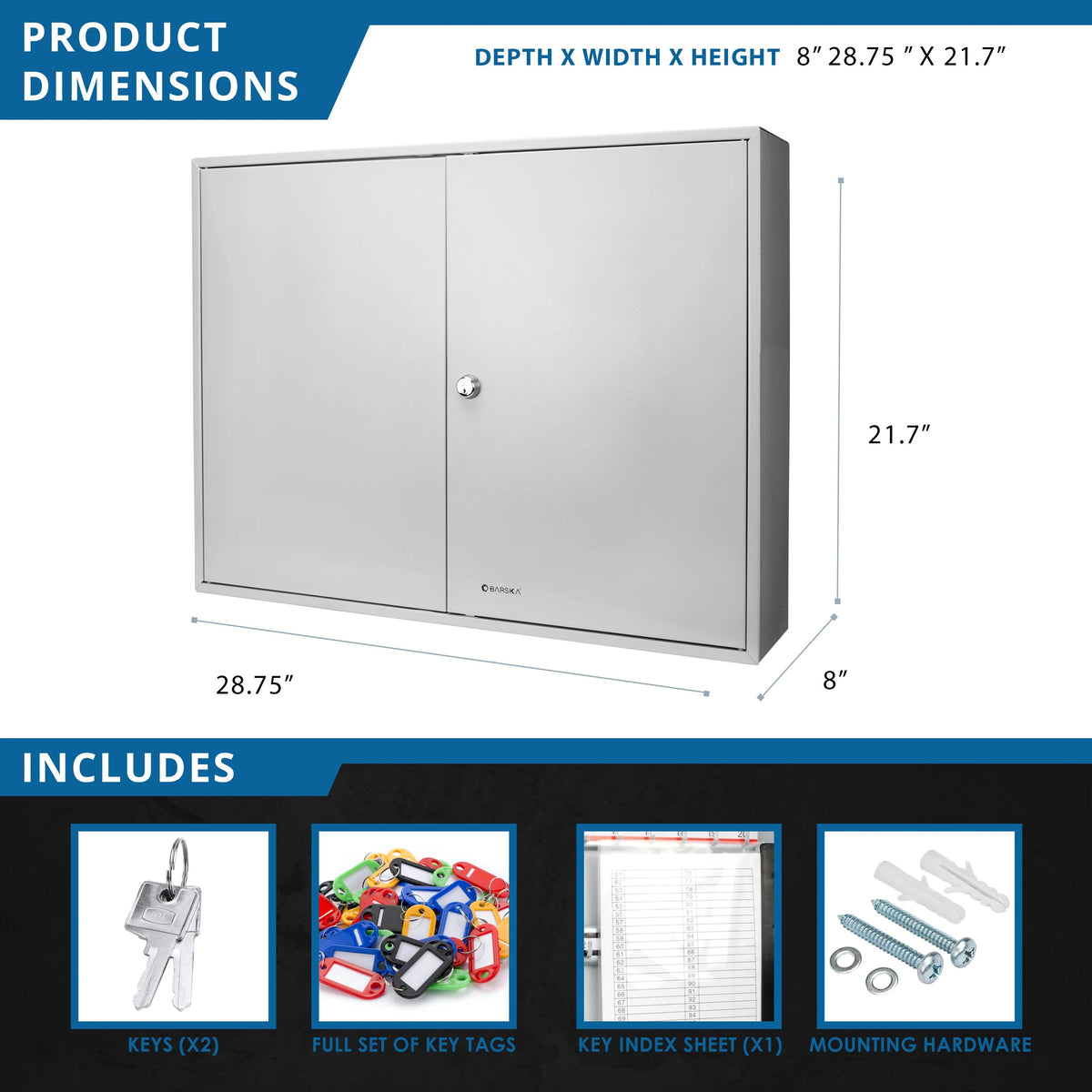 Barska Steel Key Cabinet, Gray - photo 4