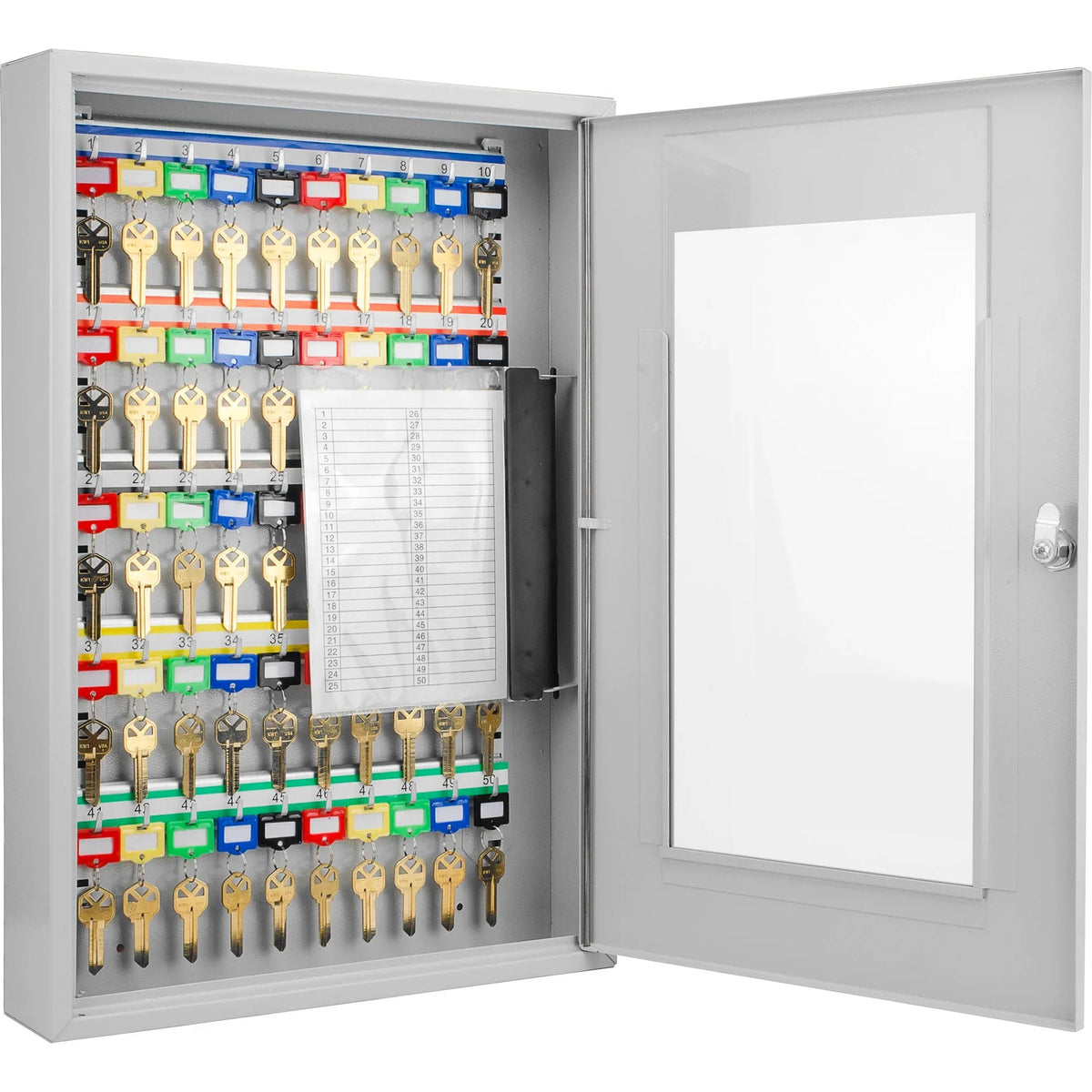 Barska CB12950 Steel Key Cabinet, 50 Keys, Gray - Default Title