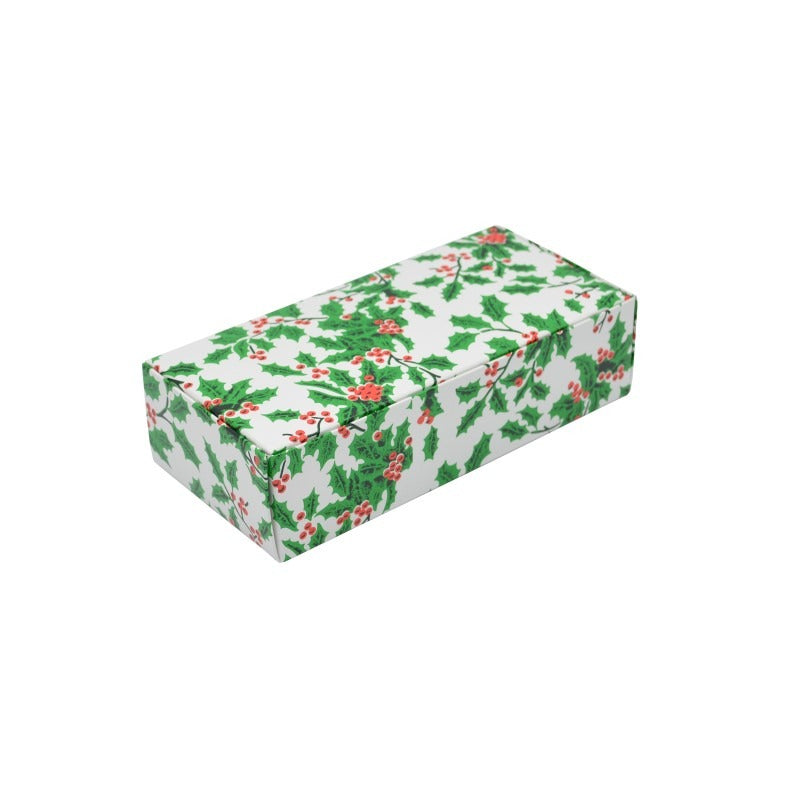 Simplex Paperboard Candy Box, 3 3/8" x 7 1/8", 250/Case - 1-Piece Holly Holiday