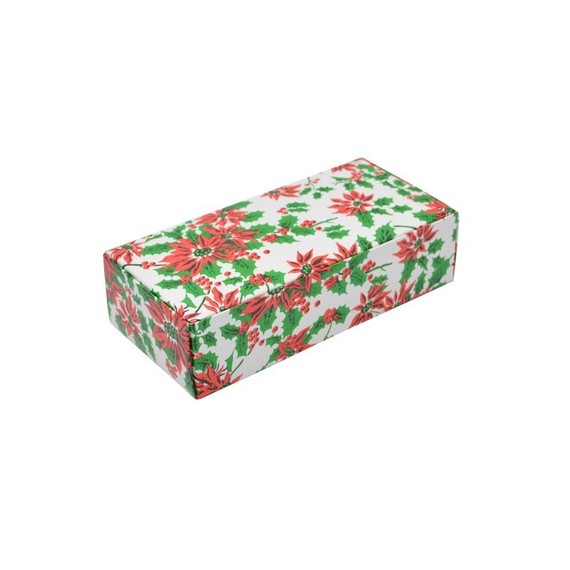 Simplex Paperboard Candy Box, 3 3/8" x 7 1/8", 250/Case - 1-Piece Poinsettia Holiday