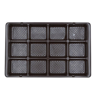 Simplex Candy Tray, 6" x 9 5/16", Brown, 250/Case - 15/16" 12-Cavity