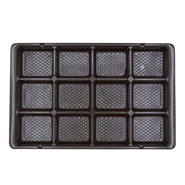 Simplex Candy Tray, 6" x 9 5/16", Brown, 250/Case - 15/16" 12-Cavity