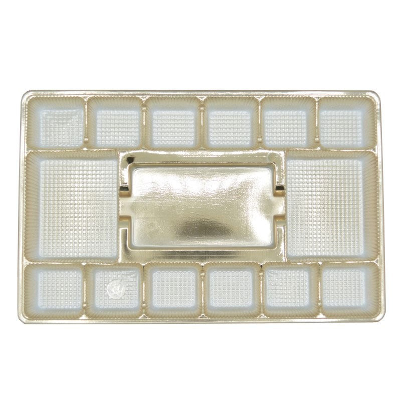 Simplex Candy Tray, 6" x 9 5/16", Gold, 250/Case - 15/16" 15-Cavity