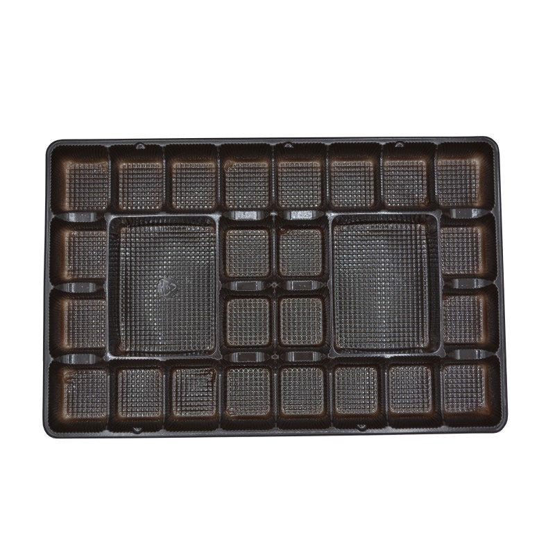 Simplex Candy Tray, 7 1/8" x 10 15/16", Brown, 250/Case - 26-Cavity