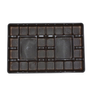 Simplex Candy Tray, 7 1/8" x 10 15/16", Brown, 250/Case - 26-Cavity