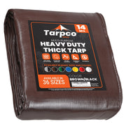 Tarpco Safety TS-102 Poly Tarp, Brown - 24' x 36'