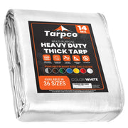 Tarpco Safety TS-104 Poly Tarp, White - 12' x 16'