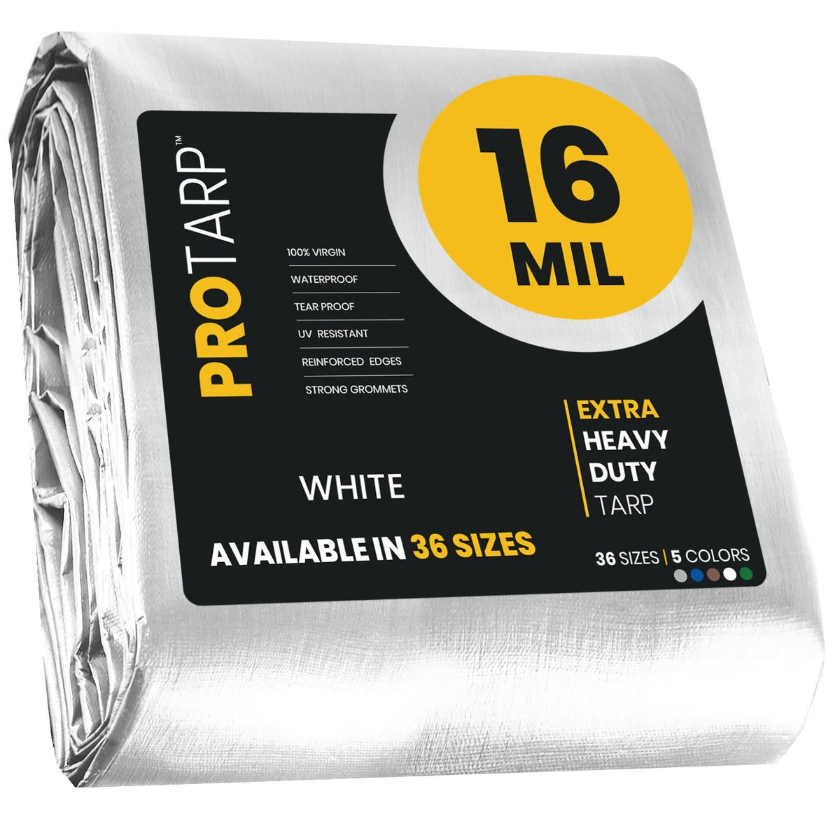 ProTarp PT-104 Poly Tarp, White - 6' x 8'