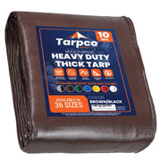 Tarpco Safety TS-152 Poly Tarp, Brown - 10' x 10'