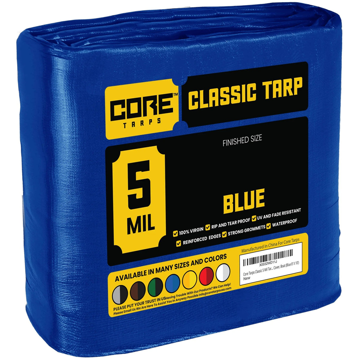 Core Tarps CT-505 Poly Tarp, Blue - 40' x 60'
