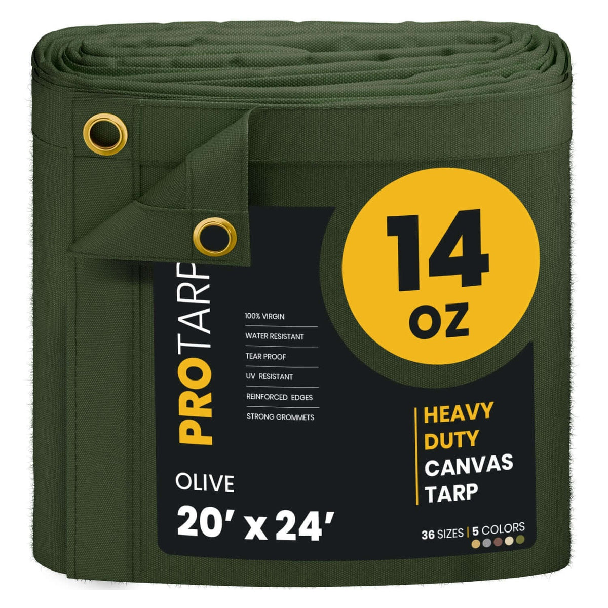ProTarp PT-303 Canvas Tarp, Green - 20' x 24'