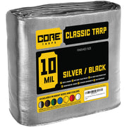 Core Tarps CT-601 Poly Tarp, Silver - 40' x 80'