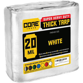 Core Tarps CT-704 Poly Tarp, White - 6' x 8'