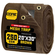 Core Tarps CT-802 Mesh Tarp, Brown - 20' x 30'