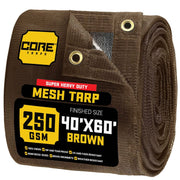 Core Tarps CT-802 Mesh Tarp, Brown - 40' x 60'