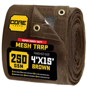 Core Tarps CT-802 Mesh Tarp, Brown - 4' x 15'