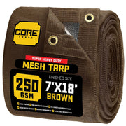 Core Tarps CT-802 Mesh Tarp, Brown - 7' x 18'