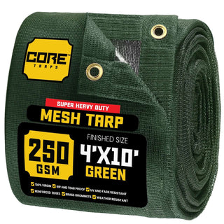 Core Tarps CT-803 Mesh Tarp, Green - 4' x 10'