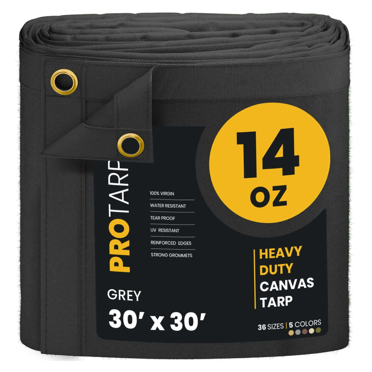 ProTarp PT-301 Canvas Tarp, Gray - 30' x 30'