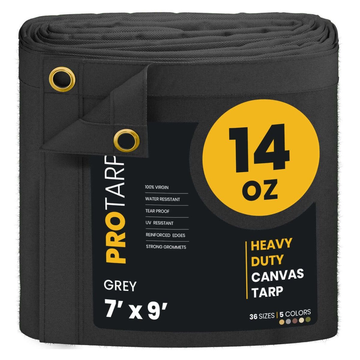 ProTarp PT-301 Canvas Tarp, Gray - 7' x 9'